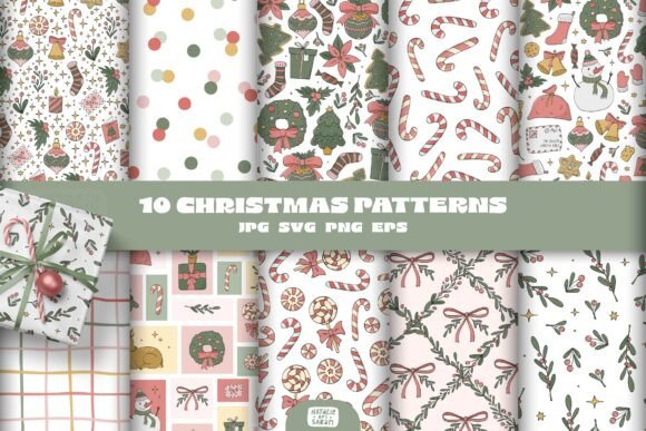 10 Christmas Seamless Patterns: Graphics & Patterns