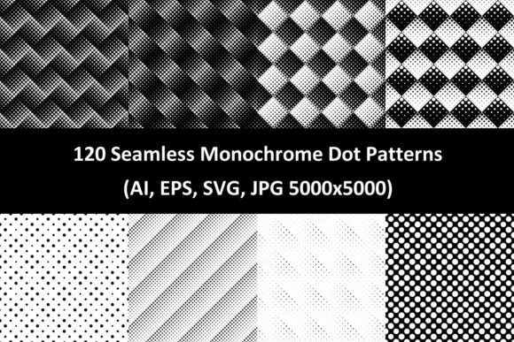 120 Seamless Monochrome Dot Patterns: Graphics & Patterns