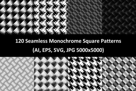 120 Seamless Monochrome Square Patterns: Graphics & Patterns