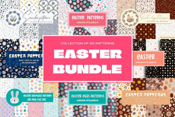 Big Easter Patterns Bundle: Graphics & Patterns for Local Brands