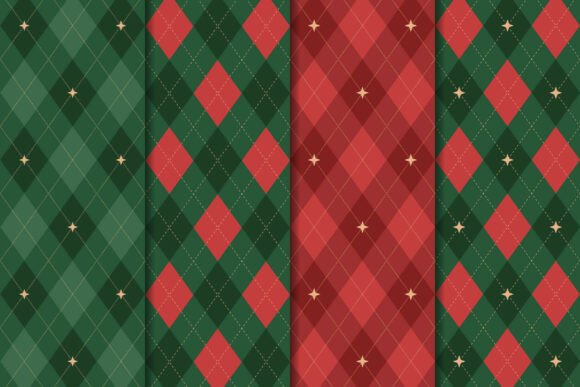 Christmas Rhombus Seamless Patterns: Graphics & Patterns