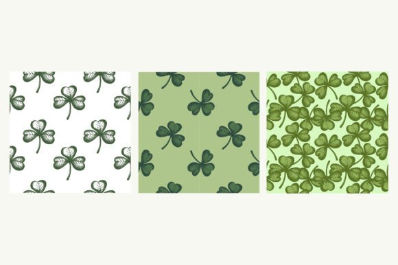 Clovers Saint Patrick’s Day Patterns Graphics