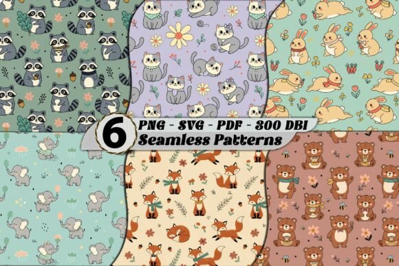 Cute Kids Seamless Patterns as Blog Graphics Assets