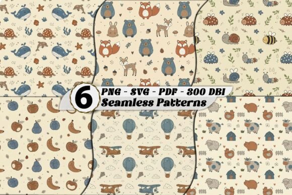 Cuts Nursery Animal Nature Patterns for Creative Graphics