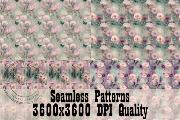 Dreamy Floral Seamless Patterns: Graphics & Patterns for Handmade Brands