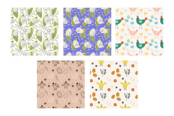 Easter Vector Seamless Patterns: Designer Graphics Review