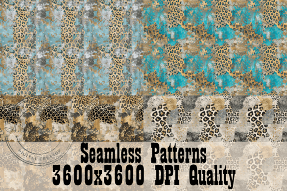 Funky Grunge Cheetah Seamless Patterns