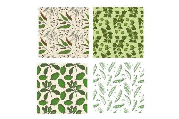 Green Seamless Patterns with Plants Review