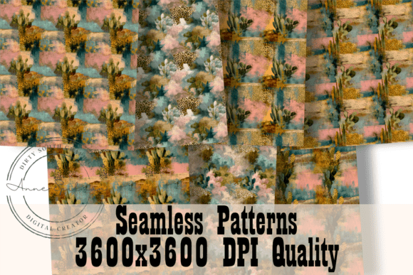 Grunge Desert Western Seamless Patterns