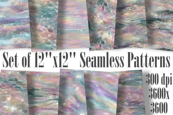 Iridescent Crystal Waters Patterns: Graphics & Seamless Patterns