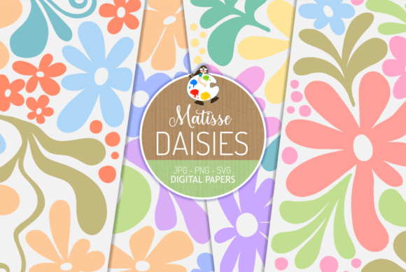 Matisse Daisies - Digital Papers for Graphics and Patterns