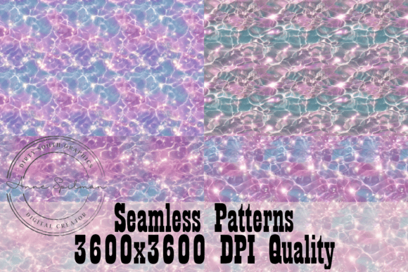 Mermaid Waters Seamless Patterns for Graphics and Digital Design