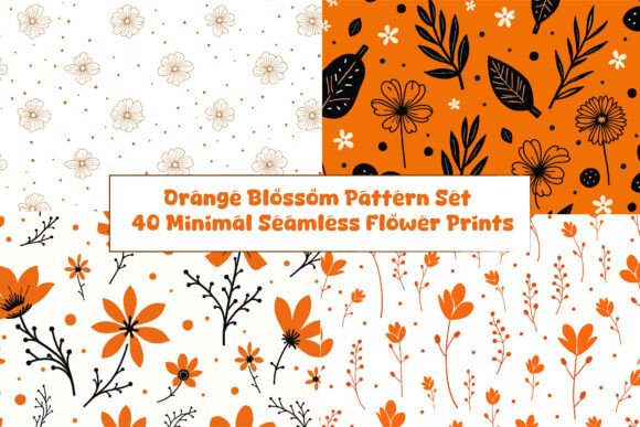 Orange Blossom Seamless Patterns Graphics