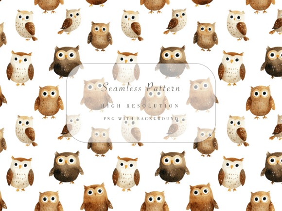Owl Seamless Pattern for Graphics and Patterns