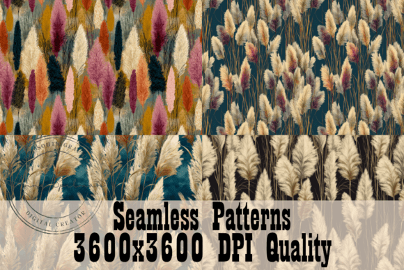 Pampas Grass Seamless Patterns: Graphics & Patterns for Sellers