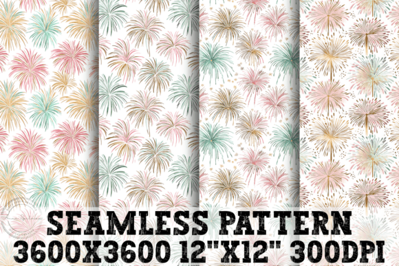 Pastel Gold Fireworks Graphics & Patterns