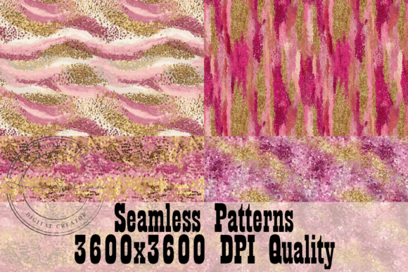 Pink Gold Seamless Patterns for Modern Graphics