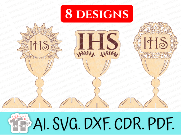Set of Chalices for First Holy Communion Graphics