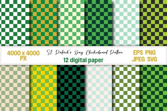 St. Patrick’s Day Checkerboard Pattern Graphics