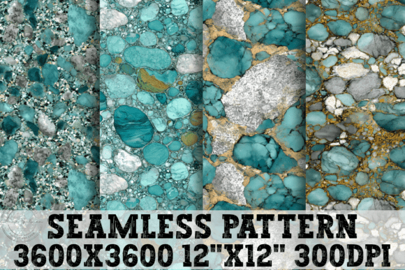 Turquoise Stones Seamless Patterns Graphics