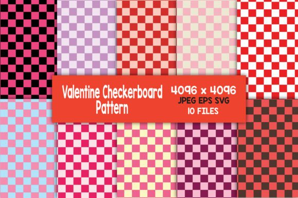 Valentine Checkerboard Pattern Graphics for Crafting