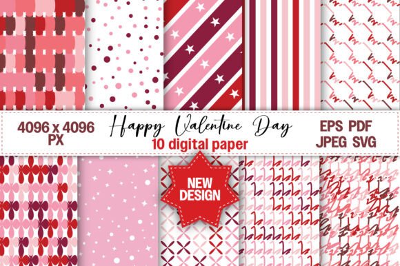 Valentine Pattern Design Backgrounds for Graphics and Digital Products