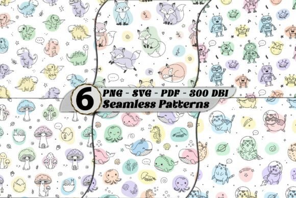 Whimsical Seamless Patterns PNG SVG: Designer’s Embroidery Test